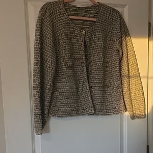 Croft & Barrow Women's Cardigan - Black and Cream Size L